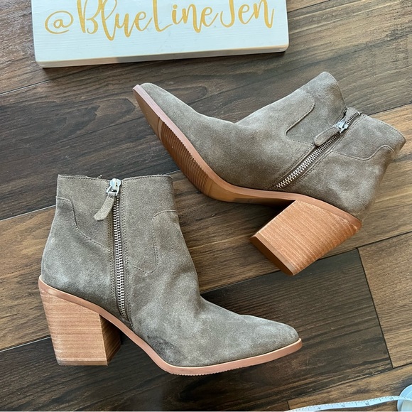 Lisa Vicky Gray Suede Booties NWOT - Picture 2 of 7